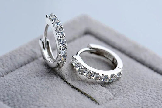 The Luxe Zircon Hoop Earrings in 925 Sterling Silver