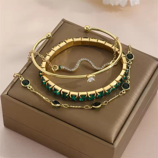 The Serpentine Green Gemstone Bangle