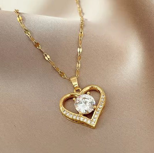 The Heart of Elegance Gem Pendant Necklace