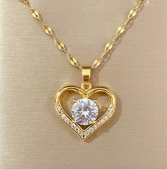 The Heart of Elegance Gem Pendant Necklace