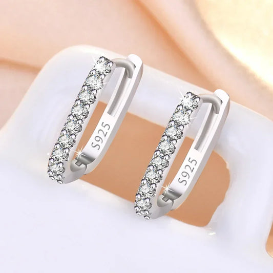 The Luxe Zircon Hoop Earrings in 925 Sterling Silver